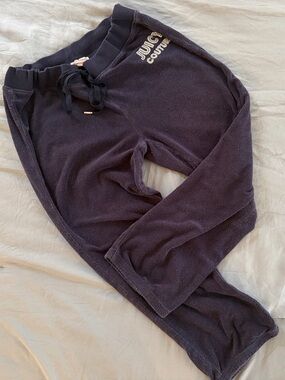 Vintage Y2K Juicy Couture Capri Black Terry Jogger Pants